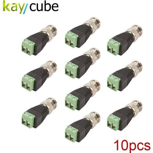 Kaycube 10Pcs/lot Coaxial Coax CAT5 BNC Male Connector for CCTV Camera Security System Surveillance Accessories UTP Coax CAT5