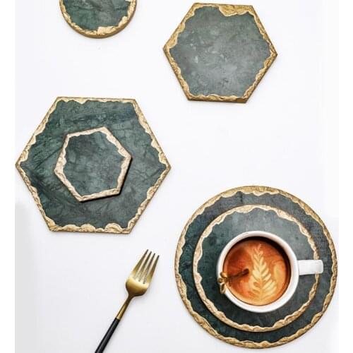 Natural Marble Style Ceramic Coasters Used for Bars Coffee Table Decor House or Living Room Decor Bar Kitchen Durable