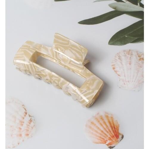 Geometric Acetate Hair Claws Large Hair Clips Square Plate Hair Crabs Clip Grain Hair Clamps For Women Hair Accessories