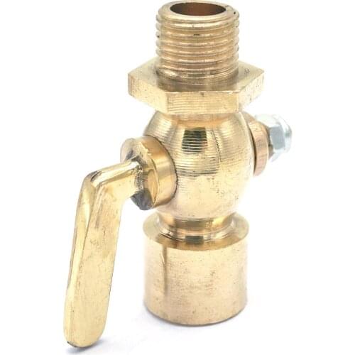Brass Drain petcock Shut Off Valve 1/4" BSP male to M14x1.5mm Female Thread for Fuel Gas Oil Air