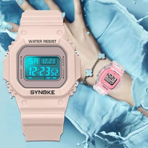 SYNOKE Mens Clock Sport Digital LED Waterproof Wrist Watch Analog Digital Military Alarm Army Stylish Mens Electronic Clock