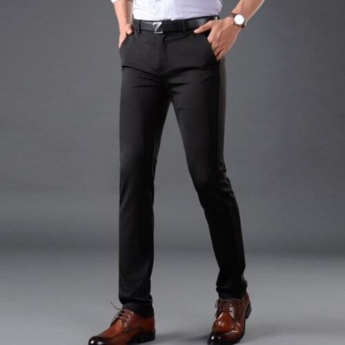 Male High-End Brand Business Fashion Suit Pants MenS Classic Casual Loose Straight Stretch Trousers Four Seasons New Clothes