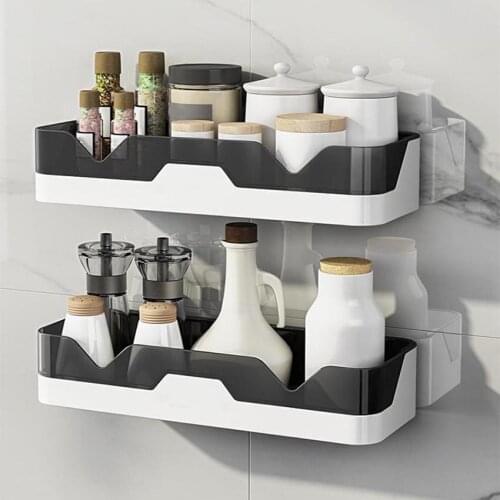 Wall Mount Kitchen Storage Rack For Spice Seasoning Bathroom Shower Holder Cosmetic Storage Rack Organizer Kitchen Accessories
