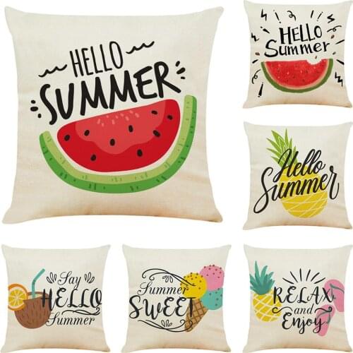 Zeroomade Fruit Pattern Cotton Linen Cushion Covers Home Decorative Throw Pillow Cases Cover For Sofa Bed Chair 6 Style 45x45