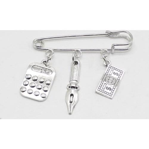 New computer brooch, pen, $100 pendant creative jewelry gift brooch