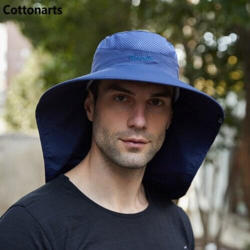 Women Outdoor Sunscreen Visor Cap Summer Men Fishing Hat Thin Quick-Drying Breathable Cover Hats Horsetail Hole with Shawl Caps