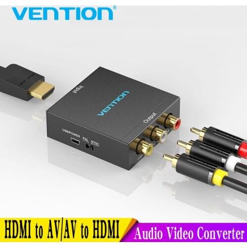 Vention HDMI to AV Converter HDMI to RCA CVBS L/R Video Adapter 1080P HDMI Switch with Mini USB Power Cable for TV Box AV HDMI