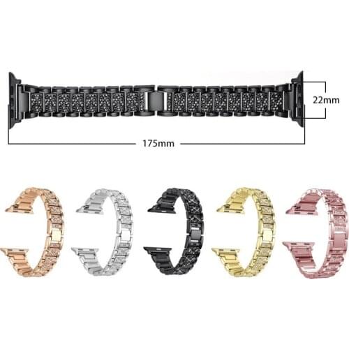 Metal Watch Bands With Diamonds For Apple Watchband For Iwatch 38mm 44mm 42MM 40MM.Stainless Steel Metal Strap for iWatch Series