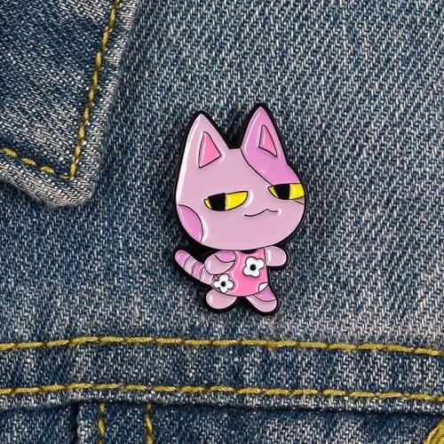 Pink Kitten Brooch Cute Cartoon Shirt Gift Badges Pins Metal Broches for Women Badge Pines Metalicos Jewelry Brosche Accessories