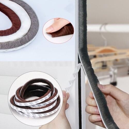 5M Self-adhesive Sealing Wind-proof Brush Strip For Home Door Window Draught Excluder Brush Weather Strip Seal Tape Strip Gasket
