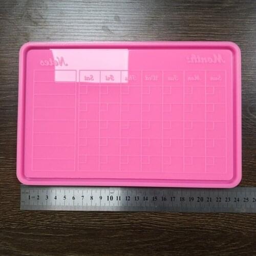 DIY Calendar Recording Board Epoxy Resin Mold Fruit Tray Coaster Silicone Mould Q0KE