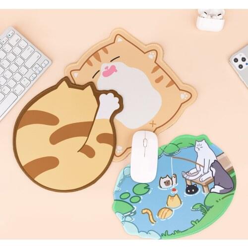 Cute creative mouse pad cartoon cute girl trumpet cushion non-slip thickening seaming desk mat