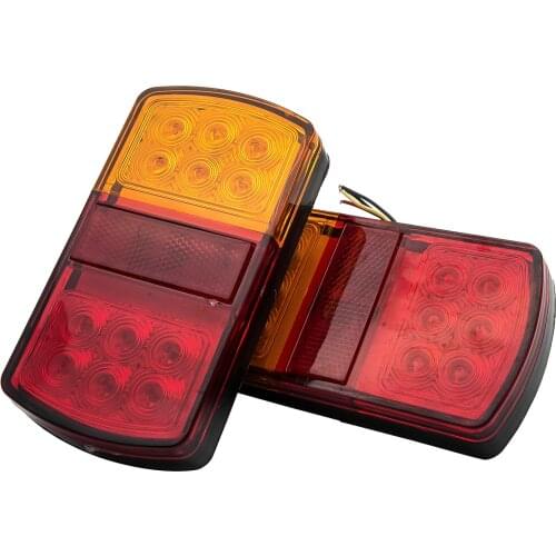 2Pcs 12V 14W Trailer Tail Stop Light LED Lamps 12LEDs Indicator Submersible Boat