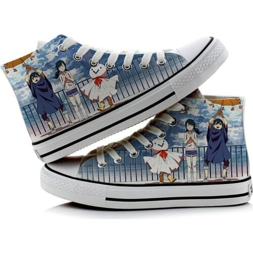 Unisex Anime Tenki no Ko Morishima Hodaka 3D hand-painted Shoes Weathering with you Amano Hina shoes plimsolls rope soled shoes