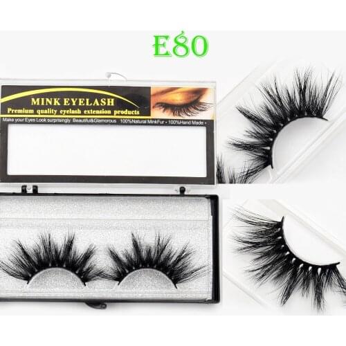 Visofree Eyelashes 25mm 3D Mink Lashes Crisscross Mink Eyelashes Natural Long Reusable 3D False Eyelashes Full Strip Lashes E80