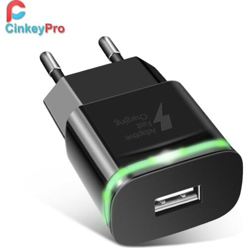 CinkeyPro USB Charger Quick Charge 3.0 Fast Charging with LED Light for Samsung iPhone iPad Wall Mobile Phone Adapter