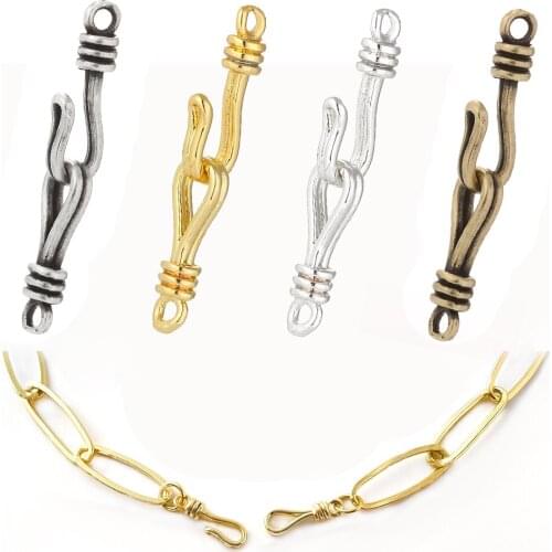 Chains Clasp for Jewelry Making Making Supplies Gold Silver Color Buckle Hooks for Diy Bracelet Necklace End Clasp Caps