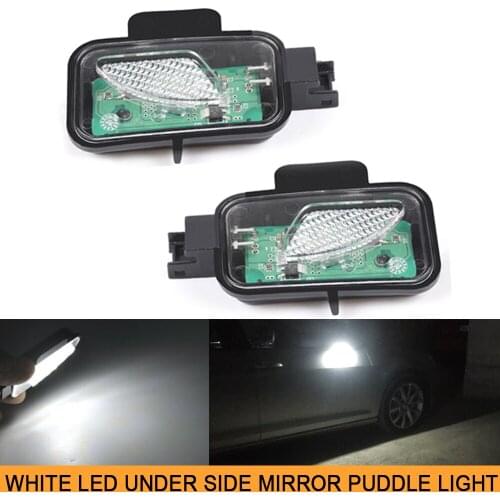 2Pcs 6000K White LED Puddle Light Under Side Rearview Mirror for VW Passat B8 3G2 Variant Alltrack 3G5 Arteon 3H7