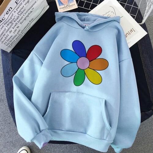 Kawaii Cute Flowers Sweatshirt Women Hoodie Hip Hop Aesthetic Harajuku Oversized Womens Tops Clothes Sudaderas Winter Clothes