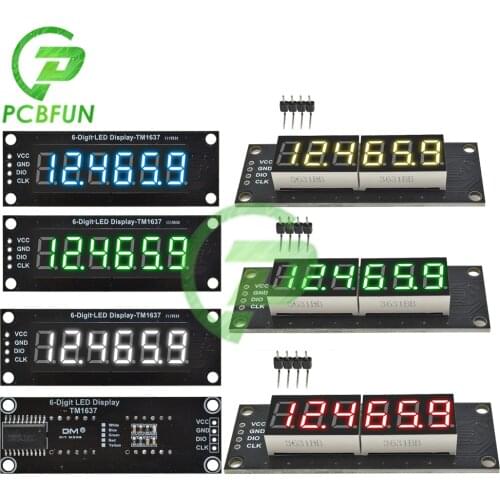 0.36 inch 6-digit LED Display Tube (decimal) 7 Segments Black TM1637 Red/Green/Yellow/Blue/White LED Display Module For Arduino