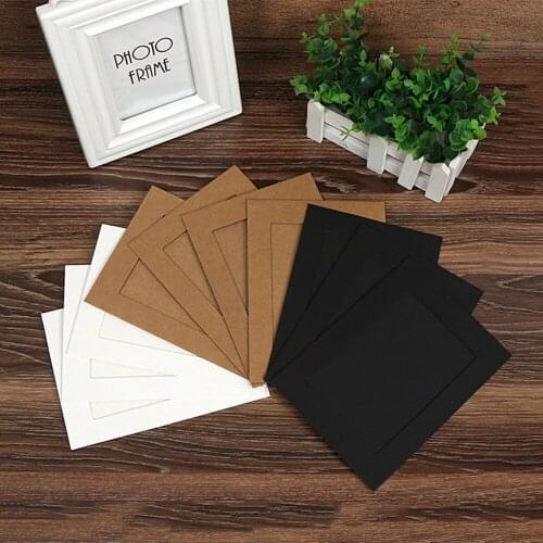 10pcs 5/6Inch DIY Decoration Paper photo Frame Cardboard Hanging Pictures Wall Photo Frame with Clips and Rope Christmas Gift