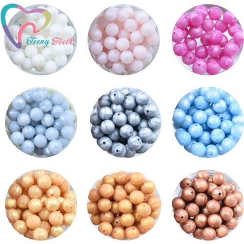 24 Colors 10 PCS 12 MM Silicone Beads BPA Free Baby Teething Toy DIY Pacifier Chain Nurse Gift Silicone Beads Teether Necklace