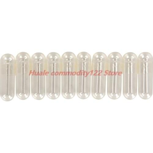 1000Pcs Transparent Empty Gelatin Capsules Pill Vcaps Clear Halal Separated Box