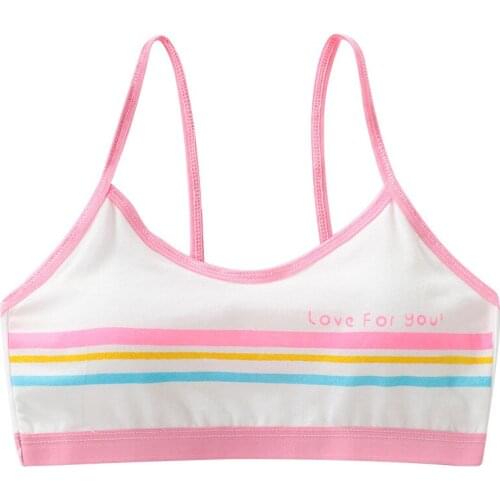 3pcs Cotton Kids Sports Bra Tops Girls Full Cup Seamless Underwear Training Puberty Bra Sports Bra