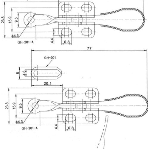 4Pcs Metal Horizontal Quick Release Hand Tool Toggle Clamp For Fixing Workpiece