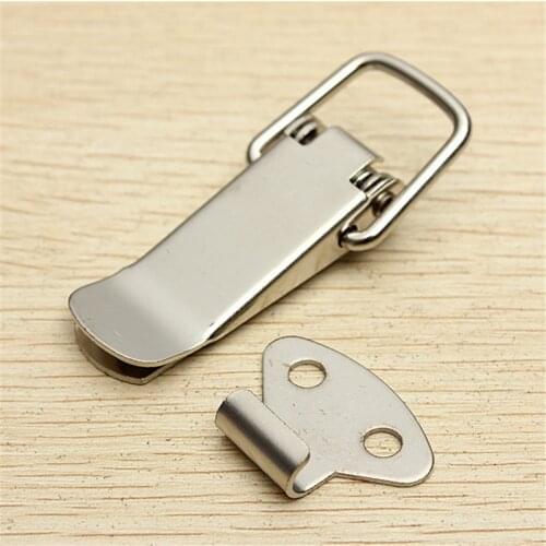 4 PCS Hardware Cabinet Boxes Spring Loaded Latch Catch Toggle 27*63 Iron Hasp For Sliding Door Simple Window Cabinet