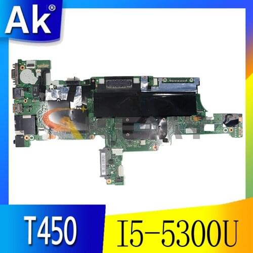 Akemy AIVL0 NM-A251 Is Suitable For Lenovo ThinkPad T450 Laptop Motherboard FRU 00HN525 00HN529 CPU I5 5300U DDR3 100% Test