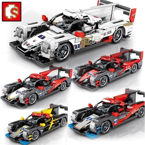 Sembo Blocks 1:18 China Super Car Motorcade Sets Vehicle Moc Model Building Kit Kids Toys Child Speed Champions Technique DIY