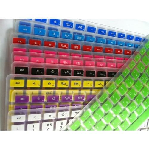 For mac book laptop Skin For Apple macbook Air Pro Retina 13 15 17 Arabic uro EU Silicone E Keyboard Silicone keyboard cover