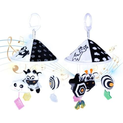 Crib Rattles Baby Hanging Pram Toy Soft Plush Animal Stroller Crib Wind Chime Infant Comfort Toys Educational Toy Baby Bed Bell