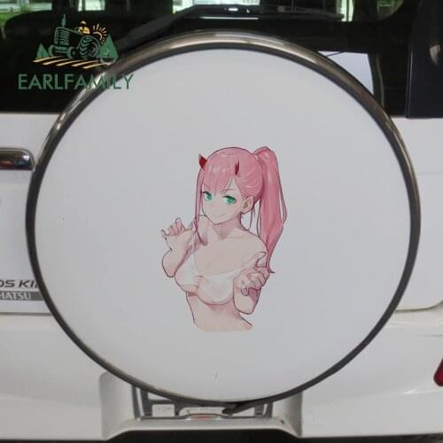 EARLFAMILY 43cm x 29cm for Darling In The Franxx Anime Car Stickers Sexy Girl Car Styling Decals Waterproof JDM VAN RV Car Wrap