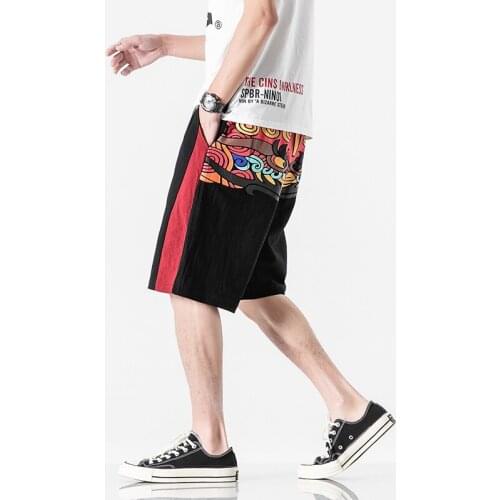 Chinese Style Mens Loose Knee Length Casual Shorts Plus Size M-5XL Fashion