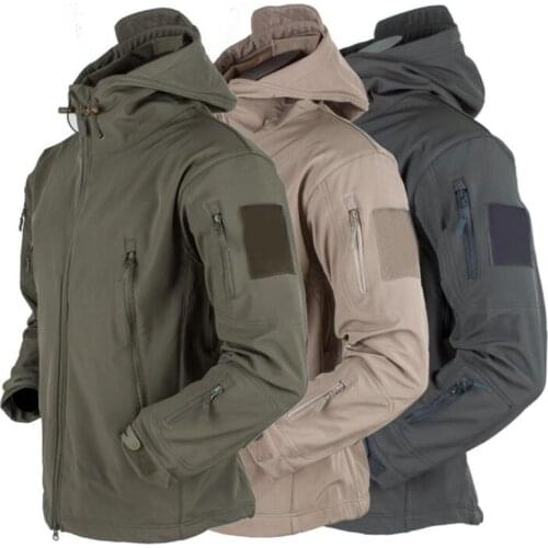 Tactical Jacket Men Military Combat Soft Shell Army Jackets Techwear Windproof Waterproof Breathable Fleece Thermal Hooded Coats