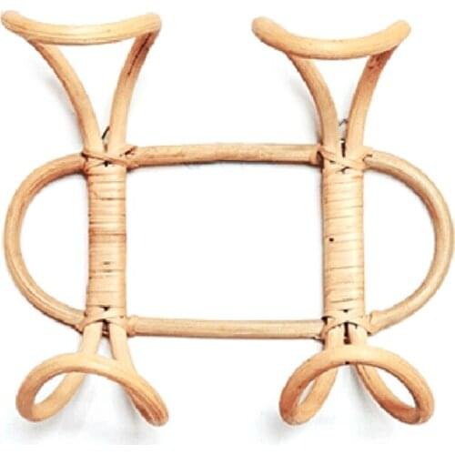 Natural Rattan Wall Hooks Kids Garments Organizer Rack Clothes Hat Hanging Hook Hanger Home Baby Room Decor