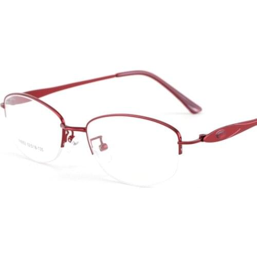2021 New Reading Glasses Ladies Alloy Half Frame Metal Spectacle Frame Ultra Light Fashion Women+1 +1.5 +2 +2.5+3 +3.5 +4