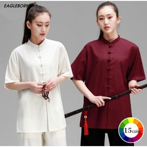 NEW Tai Chi Suit Unisex Summer T Short Sleeve Thin Chinese Style Tang Tai Chi Clothing Martial Arts Kung Fu Goden Dragon Suit