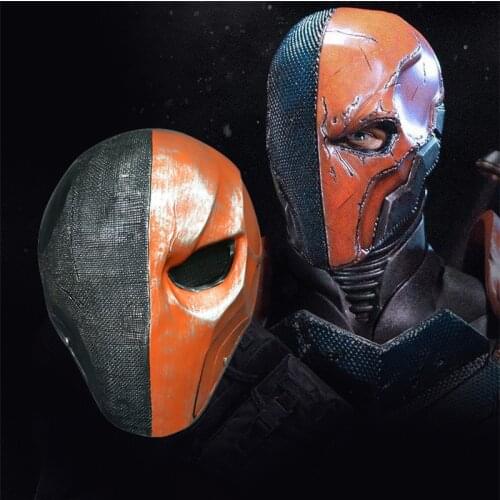 Orange Deathstroke Mask Helmet Full Face PVC Assassin Deathstroke Terminator Slade Joseph Wilson Cosplay Mask Props