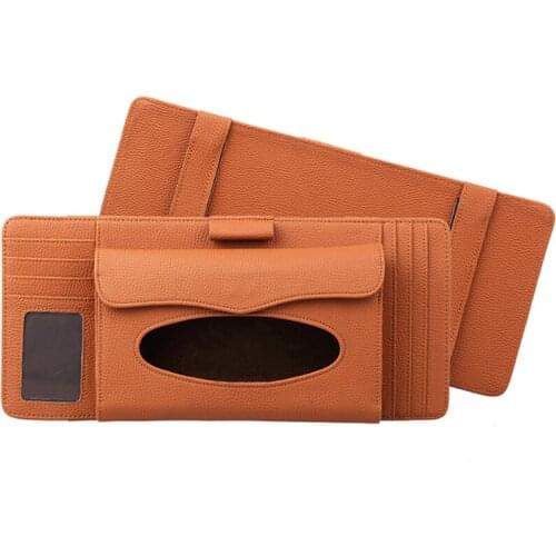 Car Tissue Box CD Organizer Bag Car Storage Sun Visor Tissue Box Organizer Auto Interior Storage Decoration Car Accessories