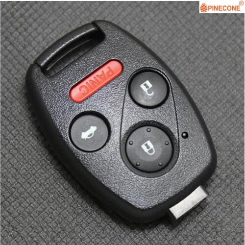 PINECONE for Honda Accord Civic Crv Cr-v Odyssey Pilot Car Key Case 3+1 Buttons Not Cut Blade Replace Remote Car Key Shell Pad B