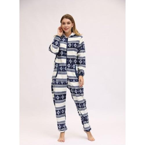 Casual Hooded Homewear Nightwear Women Flannel Onesies Pajama Kigurumi Comfortable Warm And Soft Sleepwear