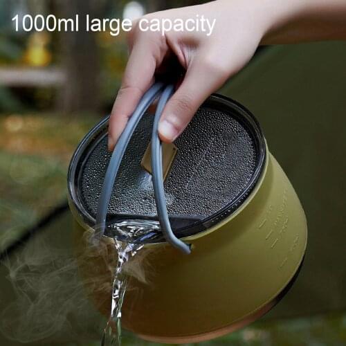 1L Silicone Folding Kettle Portable Field Camping Food Container Salad Dish Outdoor Camping Hiking Backpacking Pot Food Bowl