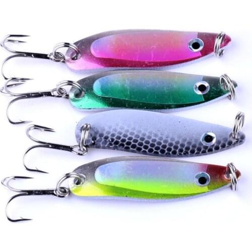 2020 NEW 10PCS Colorful Trout Spoon Metal Fishing Lures Baits Spinner Bass Tackle I2S9