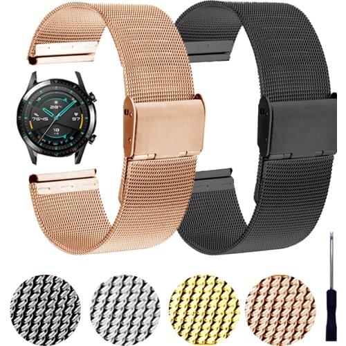 Milanese Stainless Steel Strap For HUAWEI WATCH GT 2 46mm 42mm GT2 Pro Band Bracelet for HONOR Magic GS ES 20mm 22mm Watchbands