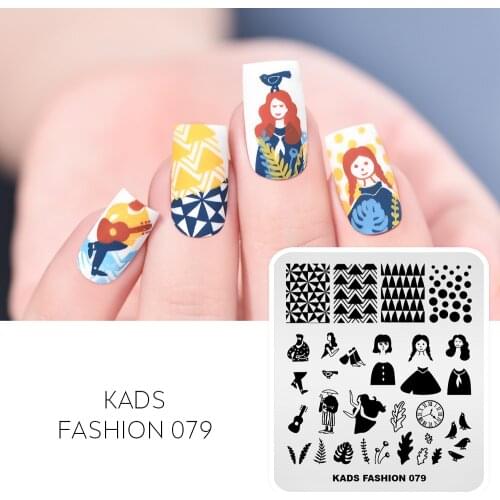 Cartoon Girls Nail Art Stamp Plate Fashion Design Nail Stamping Template Image Stencil Plate Geomatry Pattern Nail Art Tools