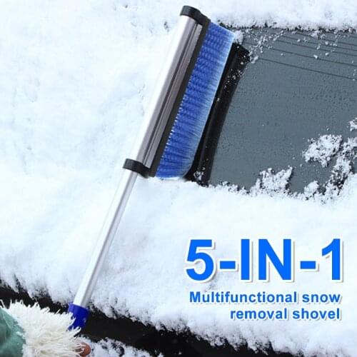 Car Windshield Ice Scraper Glass Snow Brush Extendable Stainless Steel Winter Snow Remover Cleaing Tool Car Accessories