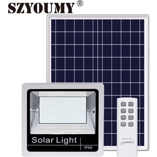 SZYOUMY 2pcs Solar Power Flood Street Light 40W-200W Outdoor Security With Remote Control